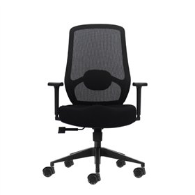 Cadeira de escritório ergonômica Oqonos Cherg 024 com suporte lombar ajustável em altura e profundidade, apoios de braço 4D, pis