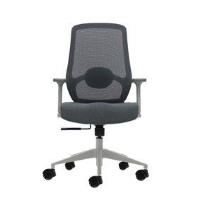 Cadeira de escritório ergonômica Oqonos Cherg 026 com suporte lombar ajustável em altura e profundidade, apoios de braço 4D, pis