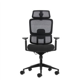 Cadeira de escritório ergonômica Oqonos Cherg 027 com apoio de cabeça cervical ajustável, encosto e assento em tela elástica, al