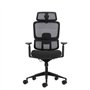 Cadeira de escritório ergonômica Oqonos Cherg 027 com apoio de cabeça cervical ajustável, encosto e assento em tela elástica, al