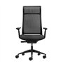 Cadeira de escritório ergonômica Oqonos Cherg 028 com encosto e assento em tela elástica, mecanismo de autoequilíbrio, apoios de