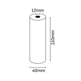 Rolo de papel térmico Oqonos 110x40x12mm, livre de BPA, certificado FSC
