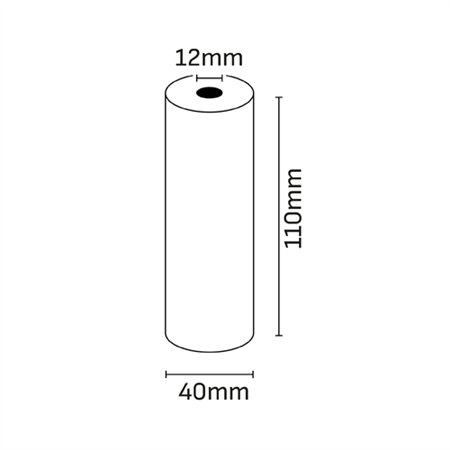 Rolo de papel térmico Oqonos 110x40x12mm, livre de BPA, certificado FSC