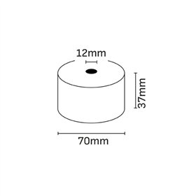 Rolo de papel térmico Oqonos 37x70x12mm, livre de BPA, certificado FSC