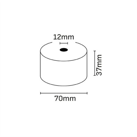Rolo de papel térmico Oqonos 37x70x12mm, livre de BPA, certificado FSC