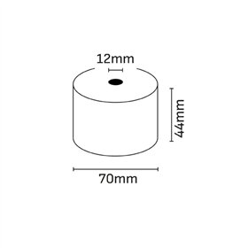 Rolo de papel térmico Oqonos 44x70x12mm, livre de BPA, certificado FSC