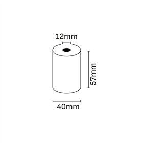 Rolo de papel térmico Oqonos 57x40x12mm, livre de BPA, certificado FSC