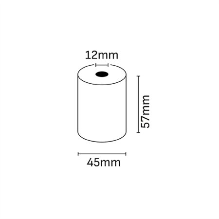 Rolo de papel térmico Oqonos 57x45x12mm, livre de BPA, certificado FSC