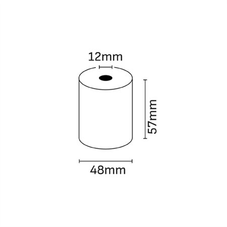 Rolo de papel térmico Oqonos 57x48x12mm, livre de BPA, certificado FSC