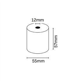 Rolo de papel térmico Oqonos 57x55x12mm, livre de BPA, certificado FSC