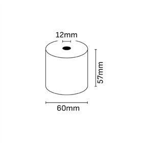 Rolo de papel térmico Oqonos 57x60x12mm, livre de BPA, certificado FSC