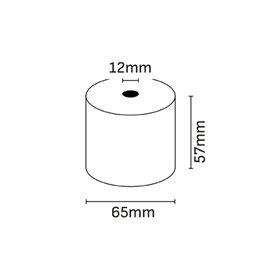 Rolo de papel térmico Oqonos 57x65x12mm, livre de BPA, certificado FSC