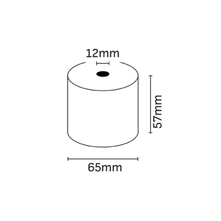 Rolo de papel térmico Oqonos 57x65x12mm, livre de BPA, certificado FSC