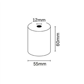 Rolo de papel térmico Oqonos 60x55x12mm, livre de BPA, certificado FSC