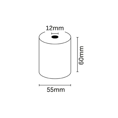 Rolo de papel térmico Oqonos 60x55x12mm, livre de BPA, certificado FSC