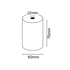 Rolo de papel térmico Oqonos 75x60x12mm, livre de BPA, certificado FSC