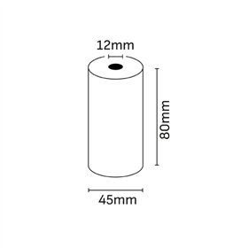 Rolo de papel térmico Oqonos 80x45x12mm, livre de BPA, certificado FSC
