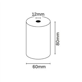 Rolo de papel térmico Oqonos 80x60x12mm, livre de BPA, certificado FSC