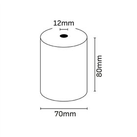 Rolo de papel térmico Oqonos 80x70x12mm, livre de BPA, certificado FSC