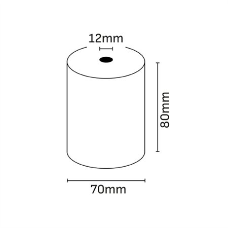 Rolo de papel térmico Oqonos 80x70x12mm, livre de BPA, certificado FSC