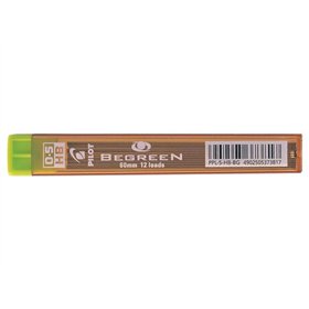 Pacote com 12 minas Pilot Begreen 0.5 para lapiseiras - Dureza HB - Espessura do traço 0,5 mm - Estojo 100% plástico reciclado