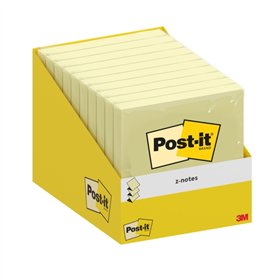 Pacote com 100 blocos de notas adesivas reposicionáveis Post-it Z - Formato quadrado - 76x76mm - Amarelo claro