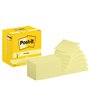 Pacote com 12 blocos de notas adesivas reposicionáveis Post-it com 100 unidades cada - Formato retangular - 76x127mm - Amarelo c