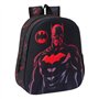 Mochila Safta Batman 3D - Alça Superior - Porta-Garrafas Lateral - 27x33x10cm - Preta