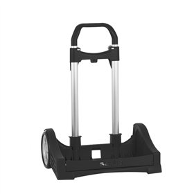 Carrinho de Mochila Safta Evolution - Fixação Universal - Rodas Antivibração de 14cm - Alumínio/PP - 40x85x28cm - Cor Preta