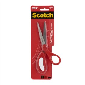 Tesoura universal Scotch 18cm - Aço inoxidável - Cabo ergonômico - Vermelha