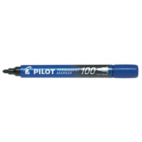 Marcador permanente Pilot 100 - Ponta redonda de 4,5 mm - Largura da linha de 1 mm - Azul