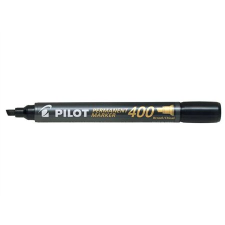 Marcador permanente Pilot 400 - Ponta chanfrada de 4,5 mm - Espessura da linha de 4 mm - Preto