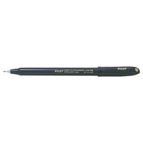 Marcador permanente Pilot Super Color Ultra Fine - Ponta de poliacetal de 1 mm - Sem xileno - Preto