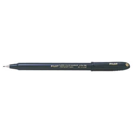 Marcador permanente Pilot Super Color Ultra Fine - Ponta de poliacetal de 1 mm - Sem xileno - Preto