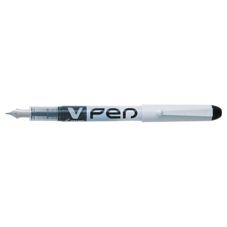 Caneta-tinteiro descartável Pilot V-Pen - Tinta líquida - Ponta de aço - Espessura da linha de 0,5 mm - Preta