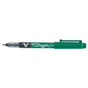 Caneta Marcadora Pilot V-Sign de Ponta Fina - Ponta Fina de 2mm - Espessura da Linha de 0,6mm - Verde