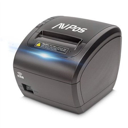 Impressora térmica de bilhetes AVPos K90W - Velocidade de 300 mm/s - Indicador visual e sonoro - Cortador automático - USB, LAN 