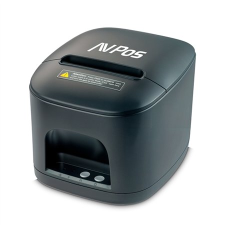 Impressora térmica de bilhetes AVPos TC15USB - Velocidade de 260 mm/s - Corte automático parcial - USB - Preta
