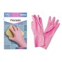 Luvas de látex Cegasa tamanho P 6-6 1/2 - Flocadas - Uso geral, doméstico, limpeza - Rosa