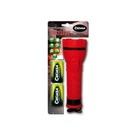 Lanterna profissional Cegasa com 7 LEDs - Corpo emborrachado antiderrapante - Resistente a choques e umidade - Funciona com 2 pi