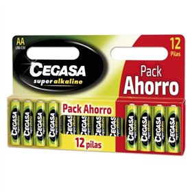 Pacote com 12 pilhas alcalinas Cegasa Super LR06 AA - Alta tecnologia - Confiabilidade - Alto desempenho - Desempenho máximo