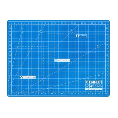Base de Corte Dahle 10690 A4 22x30cm - 5 Camadas com Núcleo Resistente a Cortes - Linhas Guia - Azul