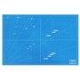 Base de Corte Dahle 10693 A1 60x90cm - 5 Camadas com Núcleo Resistente a Cortes - Linhas Guia - Azul