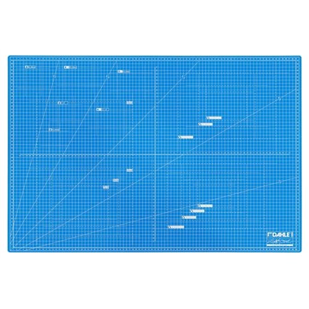 Base de Corte Dahle 10693 A1 60x90cm - 5 Camadas com Núcleo Resistente a Cortes - Linhas Guia - Azul