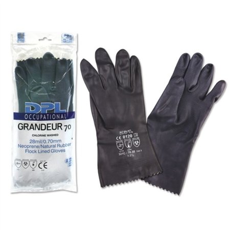 Luvas Industriais DPL Occupational Grandeur, Tamanho 8-8 1/2 - Flocadas - Espessura da Palma de 0,7 mm - Para Indústrias Química
