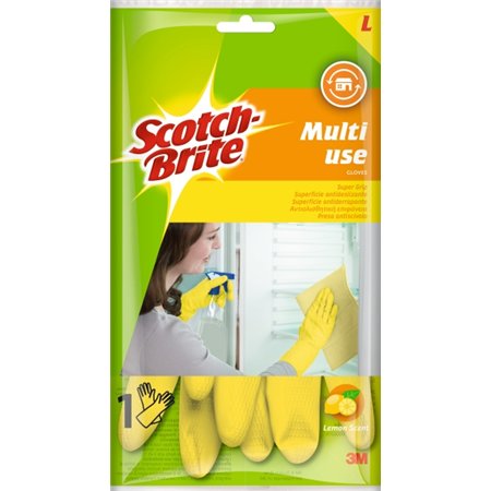 Luvas multiuso Scotch-Brite, pacote com 2 unidades - Tamanho G - Amarelas