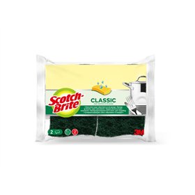 Esponjas de limpeza Scotch-Brite Classic, pacote com 2 unidades - Celulose - Verde Escuro