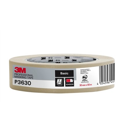 Fita adesiva profissional 3M - 30 mm x 50 m - 70% PEFC - Branca