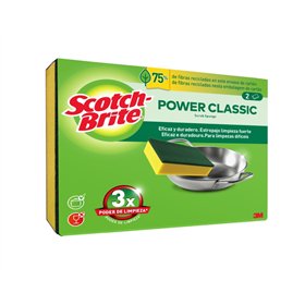 Esponjas de limpeza Scotch-Brite Classic, pacote com 2 unidades - Amarelas
