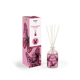 Aromatizador de Ambientes Prady Pink Butterfly Mikado - Frasco de Vidro de 100ml e Varetas Difusoras